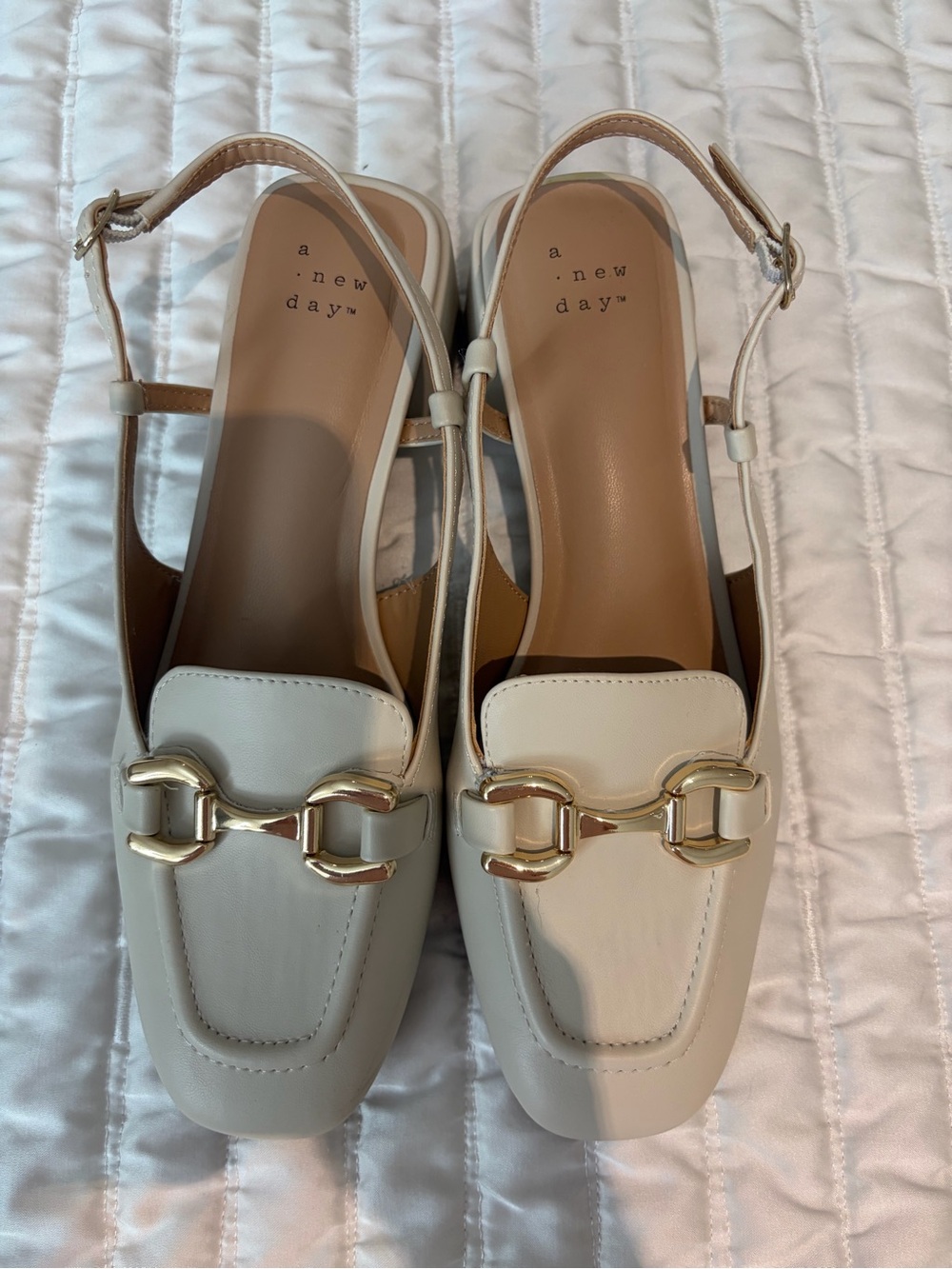 A New Day chic square-toe slingback mules
